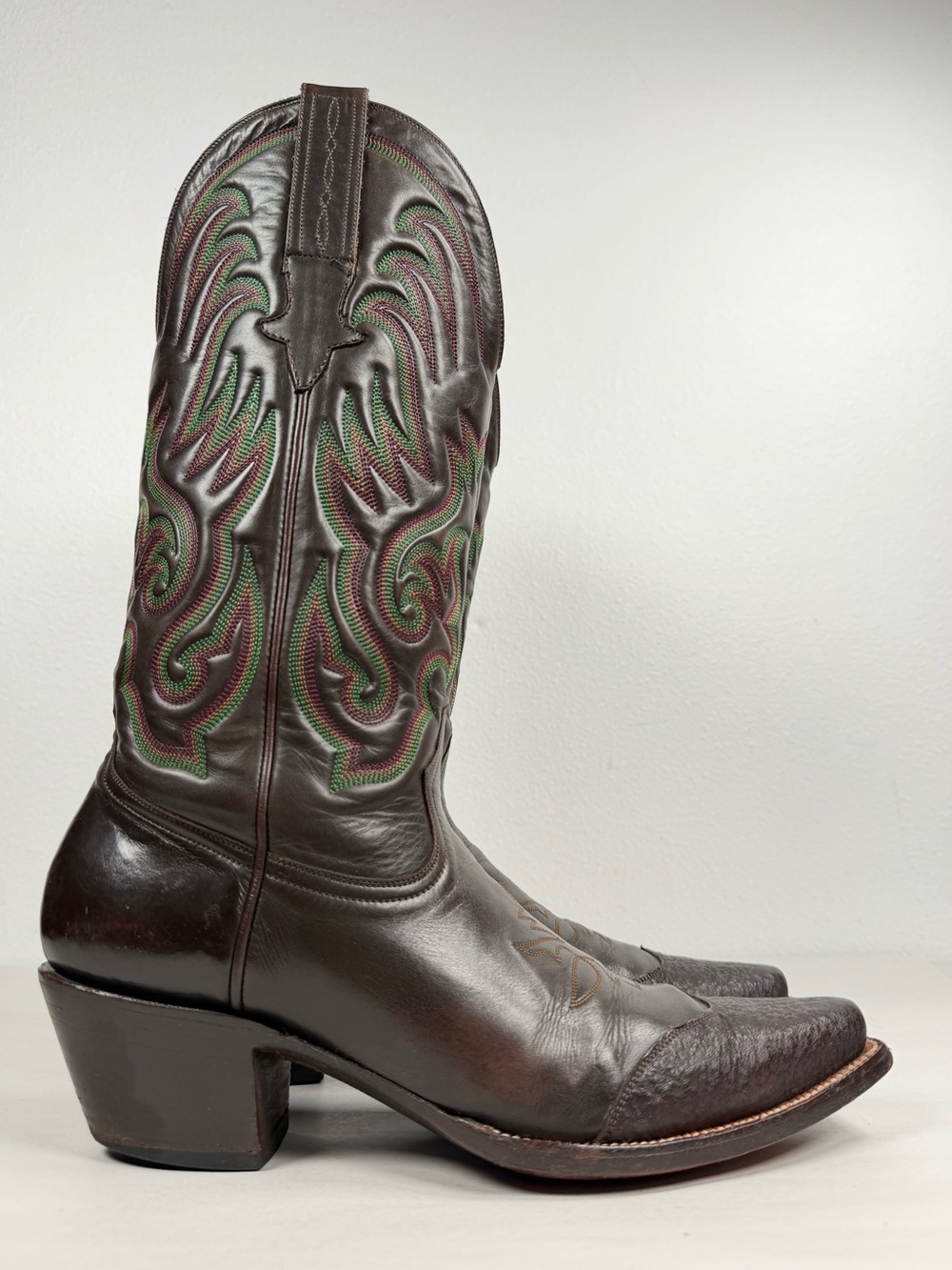 Heritage Boot Co. Austin Women's Exotic Western Boots Size 8 Shark Tips Handmade